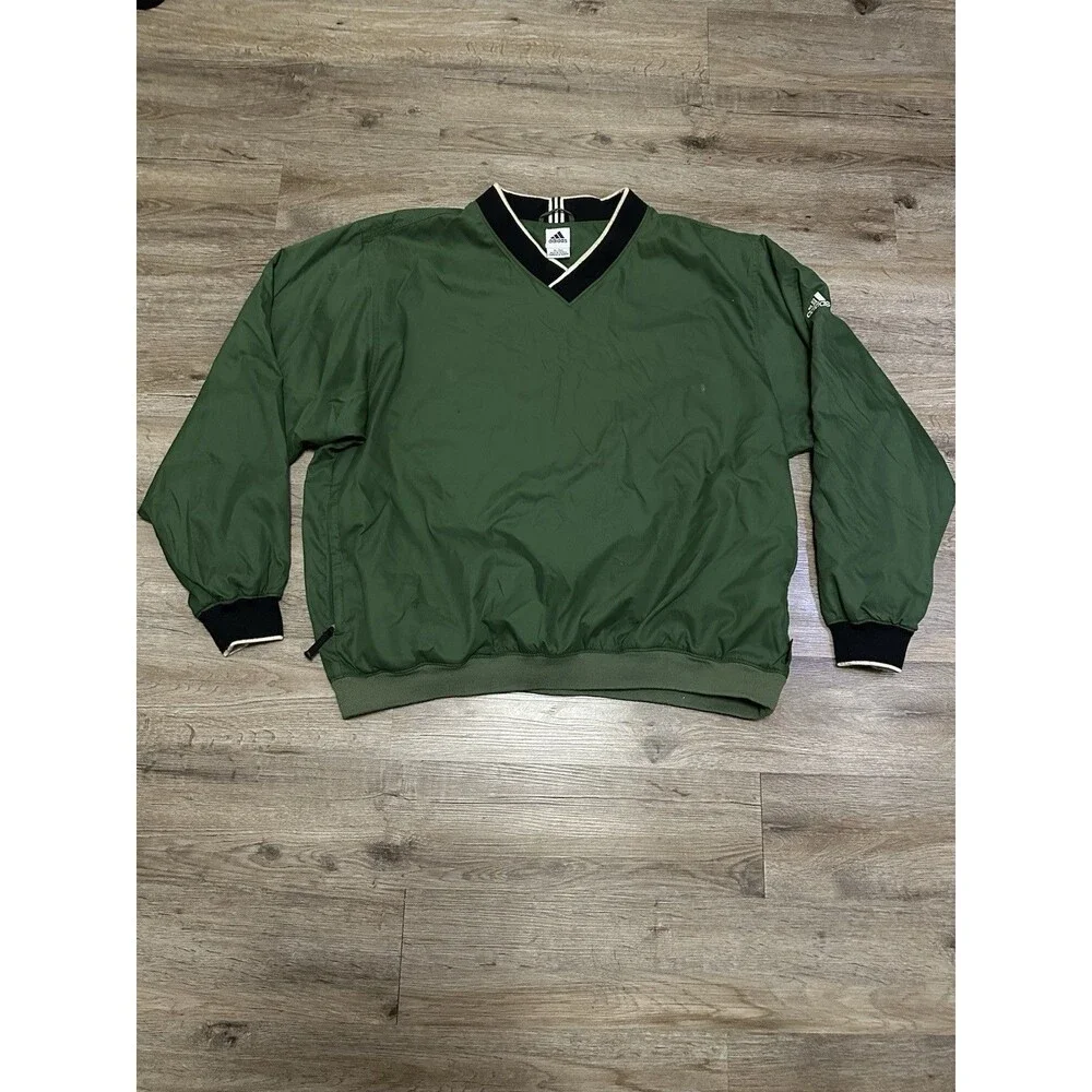 Vintage Adidas Jacket‎ Men's Size XL Clima Shell Windbreaker Green Golf Pullover